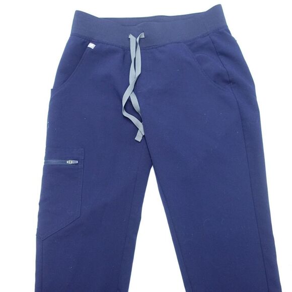 Figs Jogger Scrub Pants Women's XS Blue Polyester Stretch Mari Skinny Pockets - Picture 1 of 8